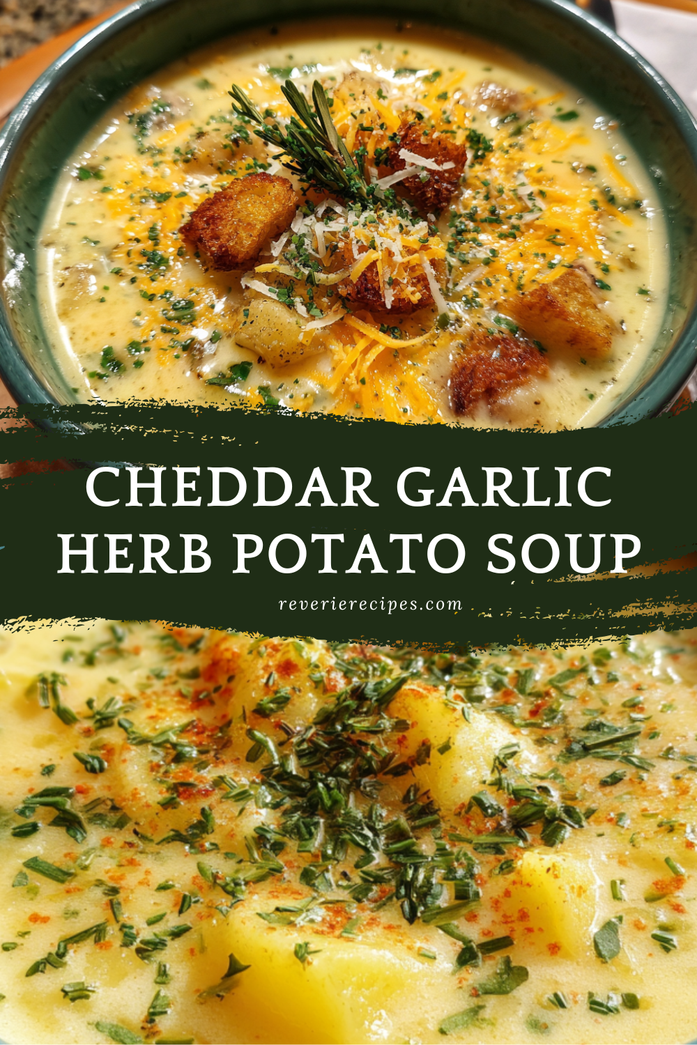 Cheddar Garlic Herb Potato Soup