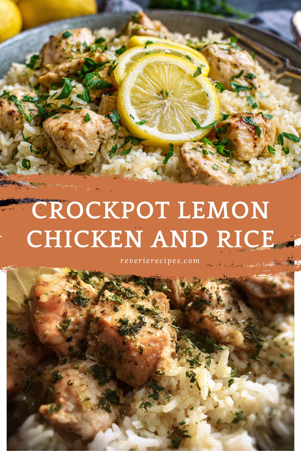 Crockpot Lemon Chicken and Rice Crockpot lemon chicken rice.