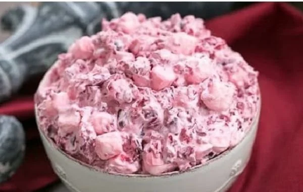 Deliciously vibrant dream cranberry salad with pecans and feta cheese