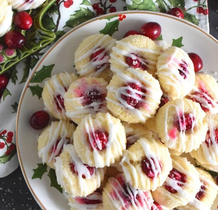 Delicious Lemon Cranberry Cookies with a citrusy twist on a plate.