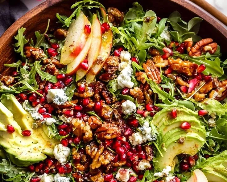 Festive Pomegranate Christmas Salad with Honey Mustard Dressing