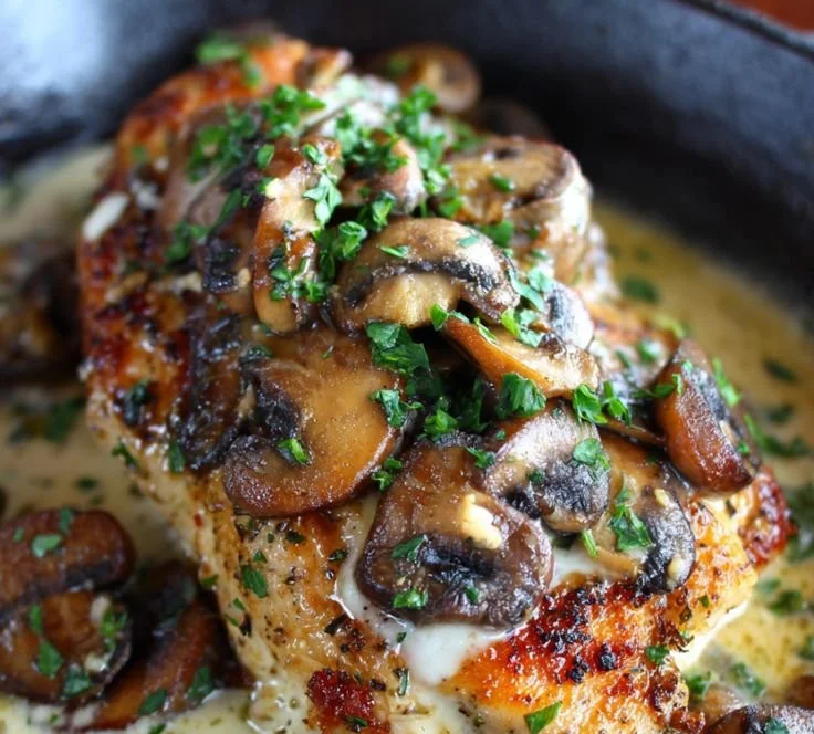 Texas Roadhouse Smothered Chicken served with savory toppings