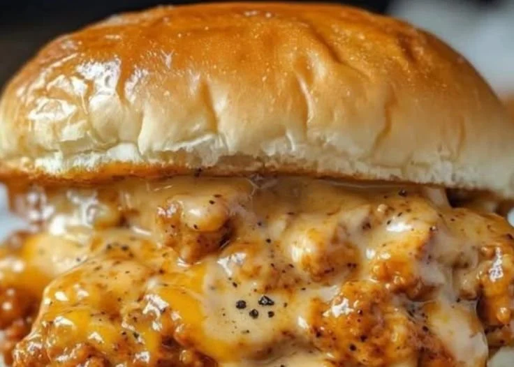 Cajun Chicken Sloppy Joes served on a plate with toppings and spices