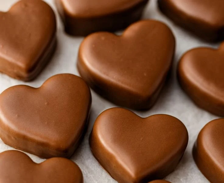 Chocolate Peanut Butter Valentine's Heart Recipe decorated with red and pink sprinkles