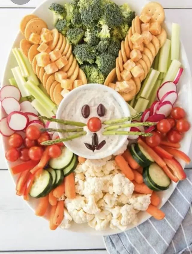 Easter brunch food spread with delicious dishes and festive decorations